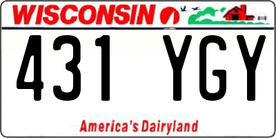 WI license plate 431YGY