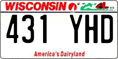 WI license plate 431YHD