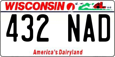 WI license plate 432NAD