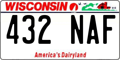 WI license plate 432NAF