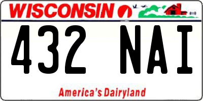 WI license plate 432NAI