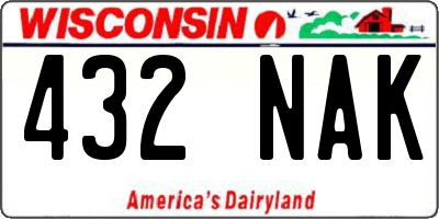 WI license plate 432NAK