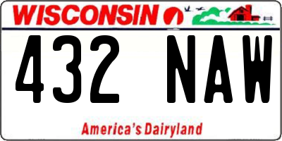 WI license plate 432NAW