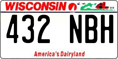 WI license plate 432NBH