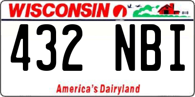 WI license plate 432NBI