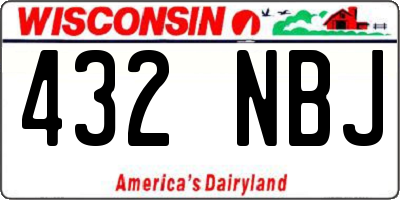 WI license plate 432NBJ