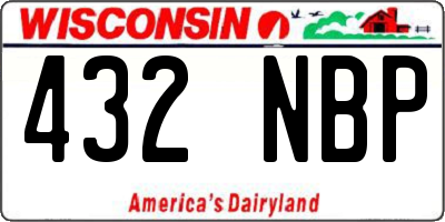 WI license plate 432NBP