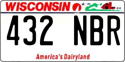 WI license plate 432NBR