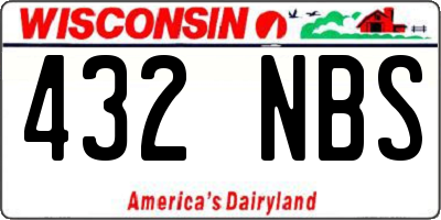 WI license plate 432NBS