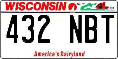 WI license plate 432NBT