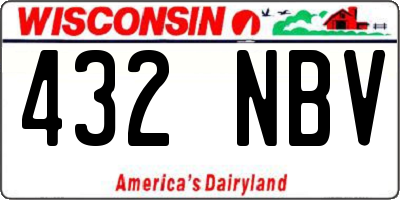 WI license plate 432NBV