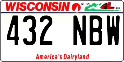 WI license plate 432NBW