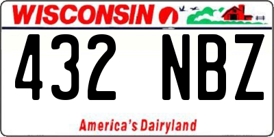 WI license plate 432NBZ