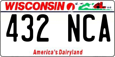 WI license plate 432NCA