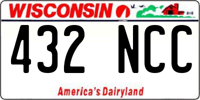 WI license plate 432NCC