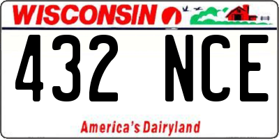 WI license plate 432NCE
