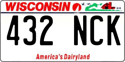 WI license plate 432NCK