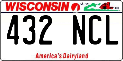 WI license plate 432NCL