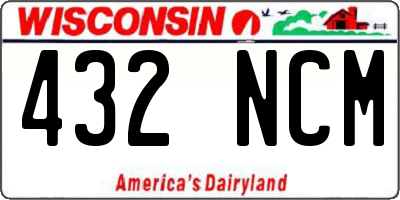 WI license plate 432NCM