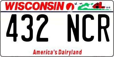 WI license plate 432NCR