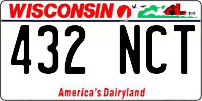 WI license plate 432NCT