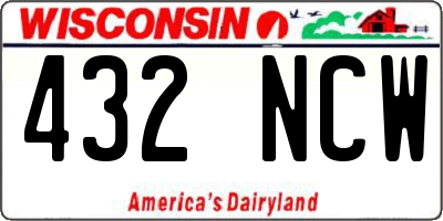 WI license plate 432NCW