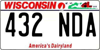 WI license plate 432NDA
