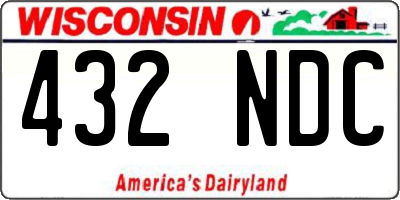 WI license plate 432NDC