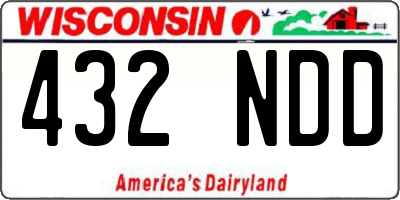 WI license plate 432NDD