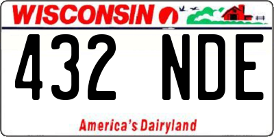WI license plate 432NDE