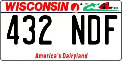 WI license plate 432NDF