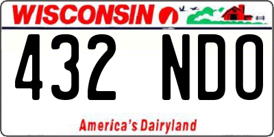 WI license plate 432NDO