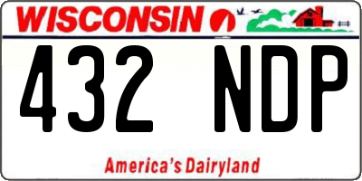 WI license plate 432NDP