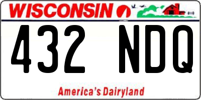 WI license plate 432NDQ