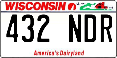 WI license plate 432NDR