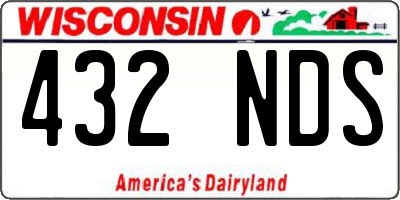 WI license plate 432NDS