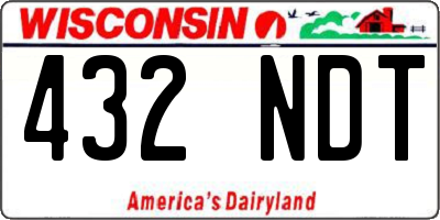 WI license plate 432NDT