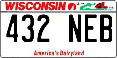 WI license plate 432NEB