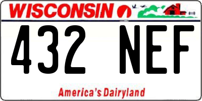 WI license plate 432NEF