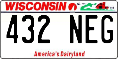 WI license plate 432NEG