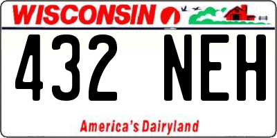 WI license plate 432NEH