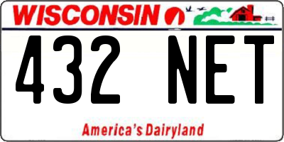 WI license plate 432NET
