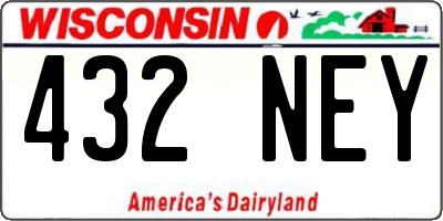 WI license plate 432NEY