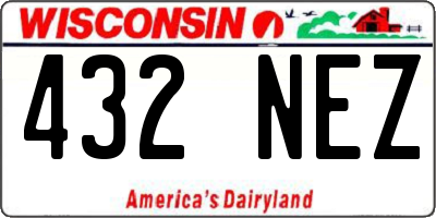 WI license plate 432NEZ
