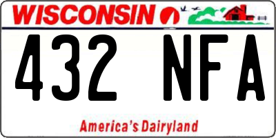 WI license plate 432NFA