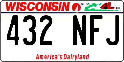 WI license plate 432NFJ