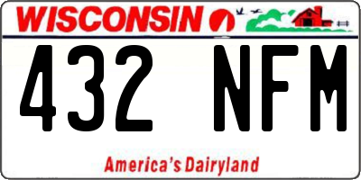 WI license plate 432NFM