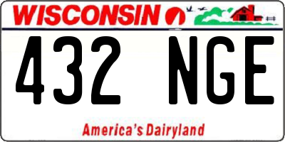 WI license plate 432NGE