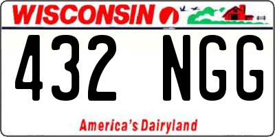 WI license plate 432NGG