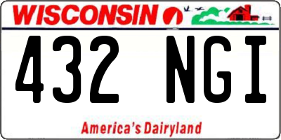 WI license plate 432NGI